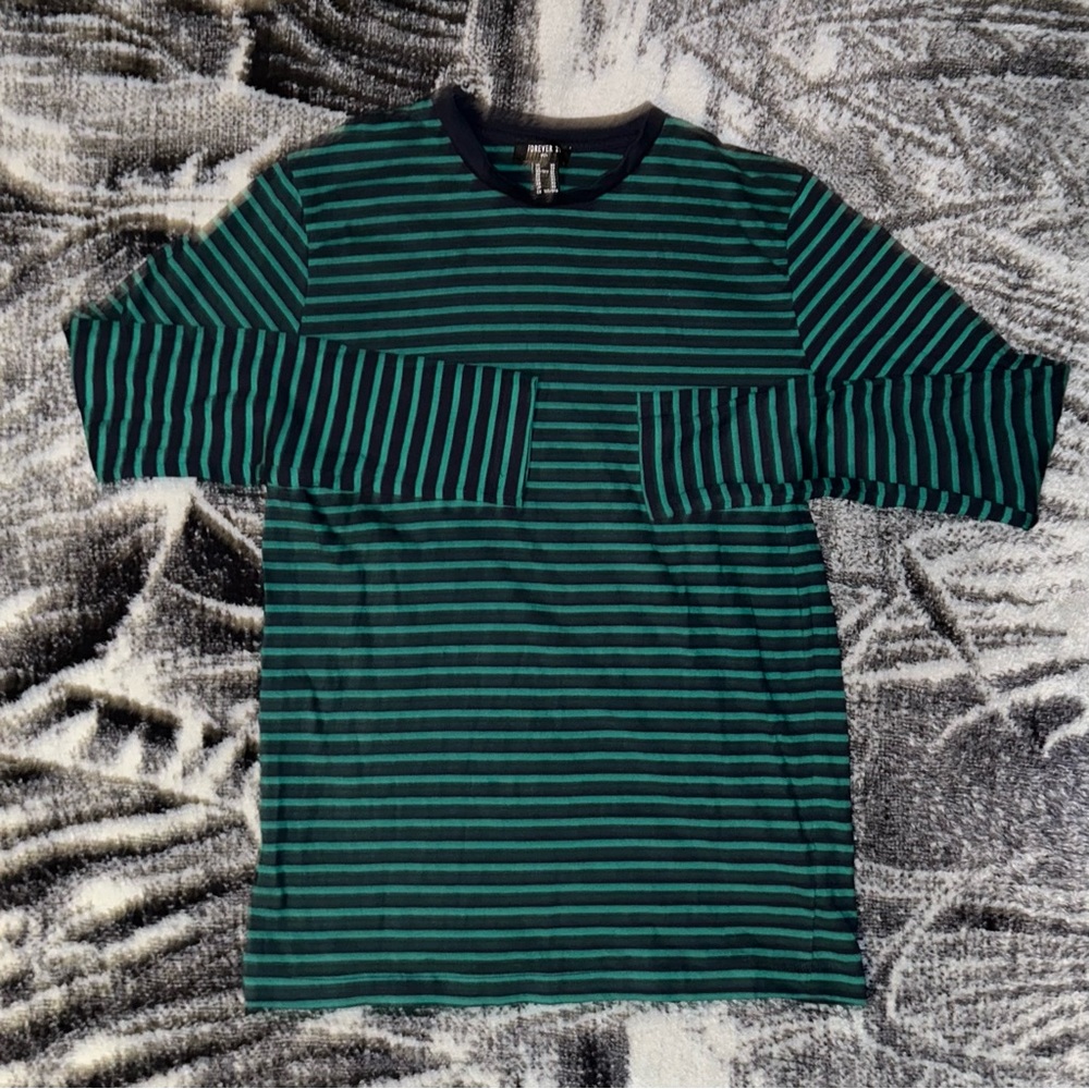 Extra small green and navy long sleeve shirt